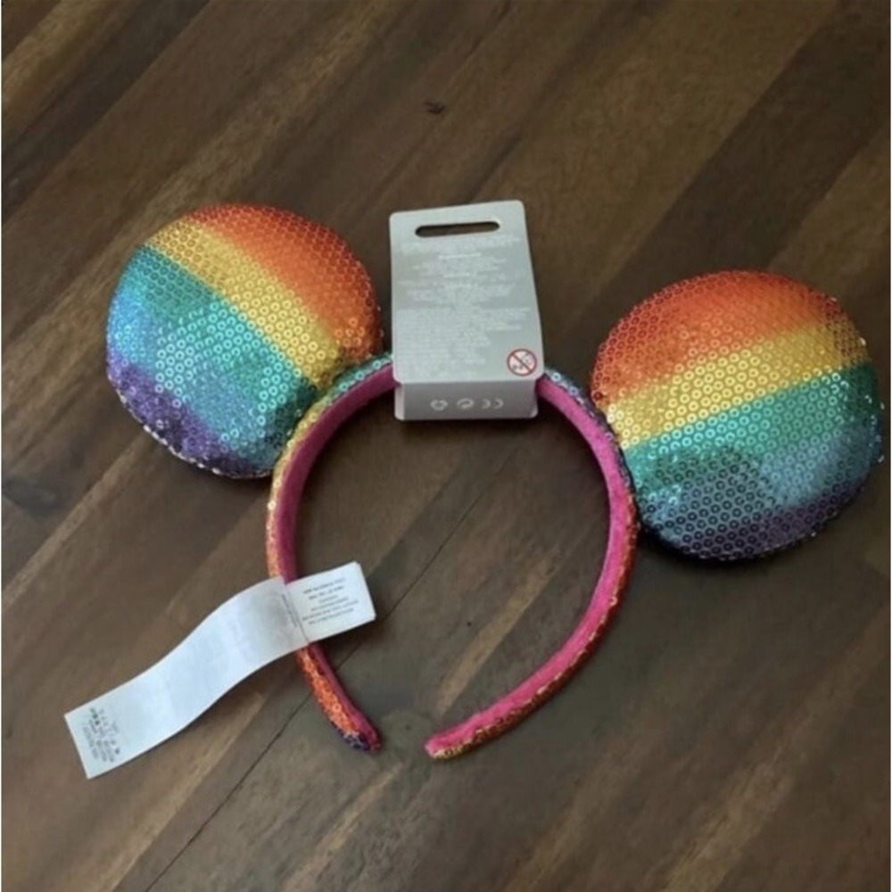 Disney Store Mickey Mouse Rainbow Disney Ears Headband For Adults
